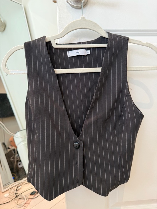 Adika Tops - Adika Black Pinstripe Vest